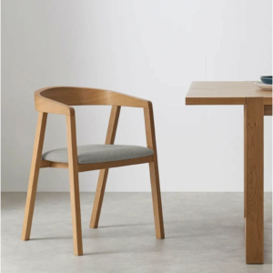 Curved Back Modern Dining Chair with Upholstered Seat