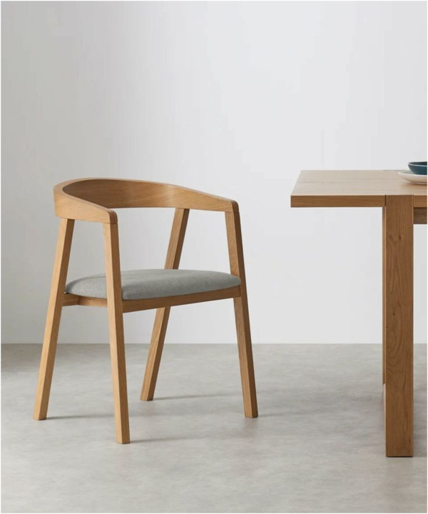 Curved Back Modern Dining Chair with Upholstered Seat