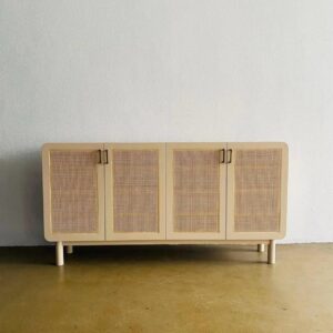 Contemporary 4-Door Sideboard with Cane Panel Detailing