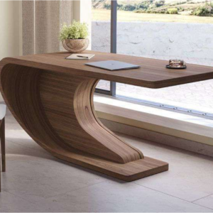 Modern Curved Base Center Table with Sleek Finish