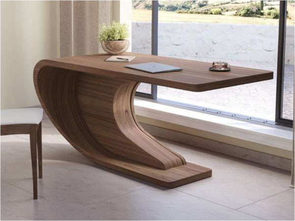 Modern Curved Base Center Table with Sleek Finish