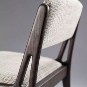 Modern Upholstered Wooden Chair with Sleek Curved Frame