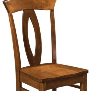 Classic Wooden Dining Chair with Cutout Backrest Design