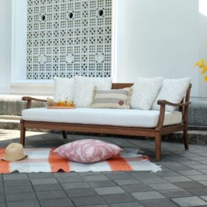 Modern Outdoor Wooden Sofa with Cushions – Patio & Garden Lounge Seating