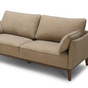 Contemporary Fabric 3-Seater Sofa with Wooden Base – Cozy Living Room Sofa